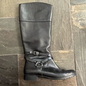 Lauren Ralph Lauren Savion black leather riding boots